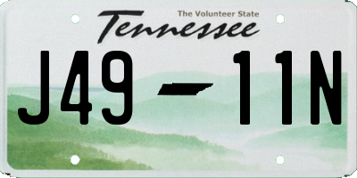 TN license plate J4911N