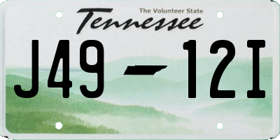 TN license plate J4912I