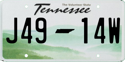 TN license plate J4914W