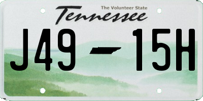 TN license plate J4915H