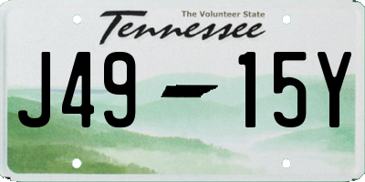 TN license plate J4915Y