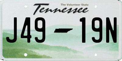TN license plate J4919N