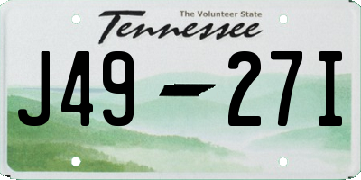 TN license plate J4927I