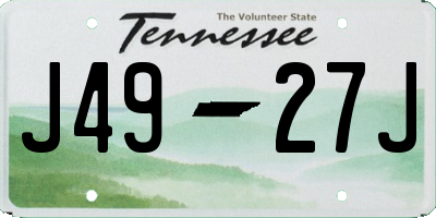 TN license plate J4927J
