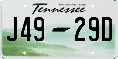 TN license plate J4929D