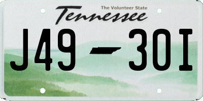 TN license plate J4930I