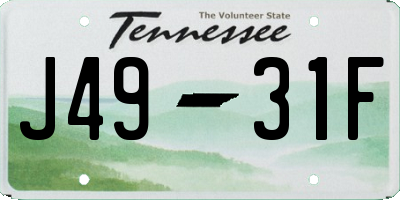 TN license plate J4931F