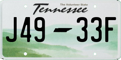 TN license plate J4933F