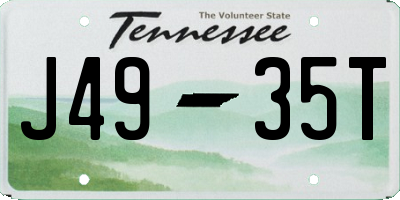 TN license plate J4935T