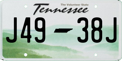 TN license plate J4938J