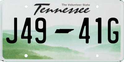 TN license plate J4941G