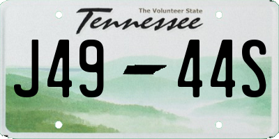 TN license plate J4944S