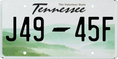 TN license plate J4945F