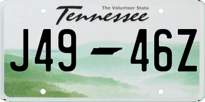 TN license plate J4946Z