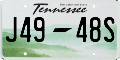 TN license plate J4948S