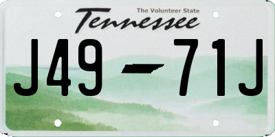 TN license plate J4971J