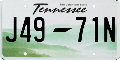 TN license plate J4971N