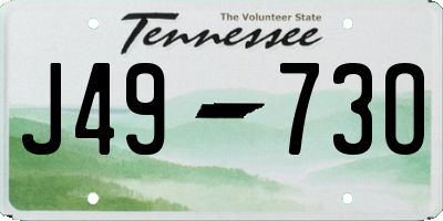TN license plate J4973O