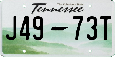 TN license plate J4973T