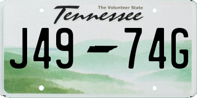 TN license plate J4974G