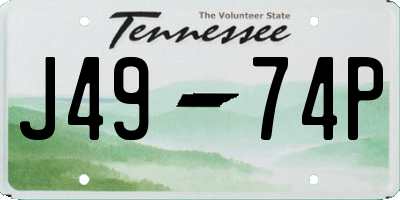 TN license plate J4974P