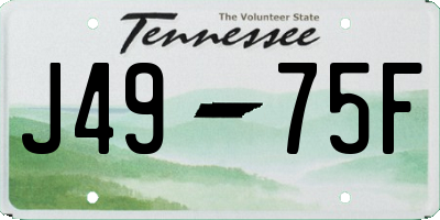 TN license plate J4975F