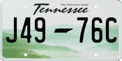 TN license plate J4976C