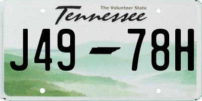 TN license plate J4978H