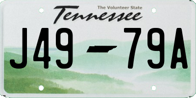 TN license plate J4979A