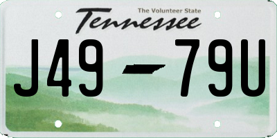 TN license plate J4979U