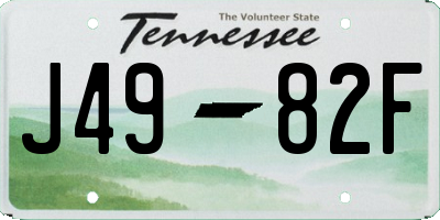 TN license plate J4982F