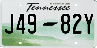 TN license plate J4982Y