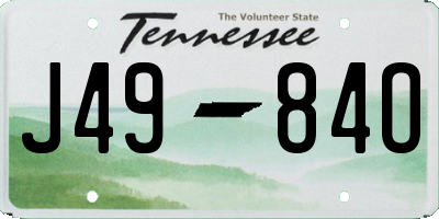 TN license plate J4984O