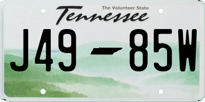 TN license plate J4985W