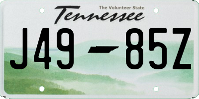 TN license plate J4985Z