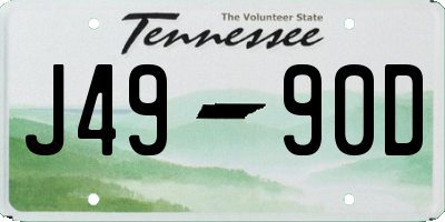 TN license plate J4990D