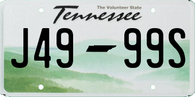 TN license plate J4999S