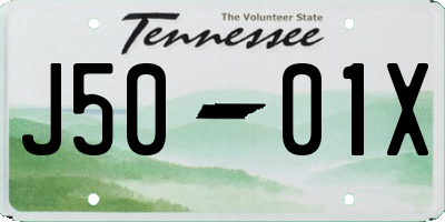 TN license plate J5001X