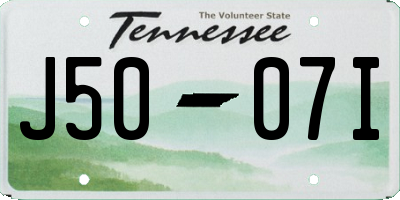 TN license plate J5007I