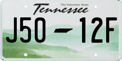 TN license plate J5012F