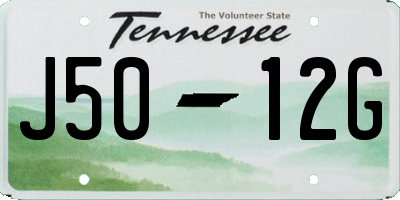 TN license plate J5012G