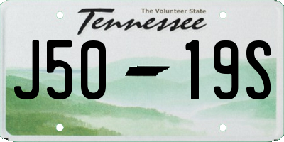 TN license plate J5019S