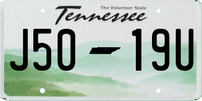 TN license plate J5019U