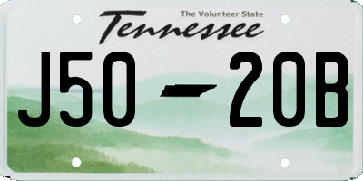 TN license plate J5020B