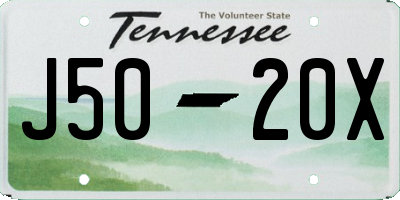 TN license plate J5020X