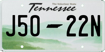 TN license plate J5022N