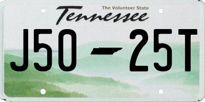 TN license plate J5025T