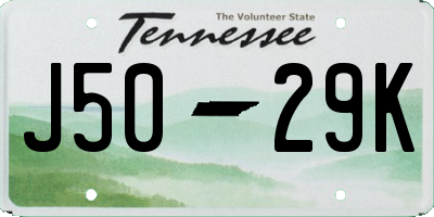 TN license plate J5029K