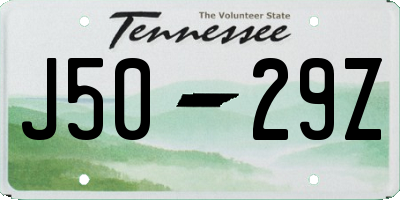 TN license plate J5029Z