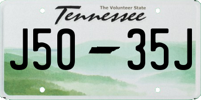 TN license plate J5035J